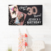 Rose 30 Jahre  Gold 2 Foto Geburtstag Banner (Insitu)