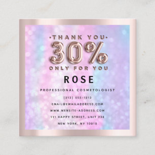 Rose 30 % Rabatt für Logoholografen Terminkarte