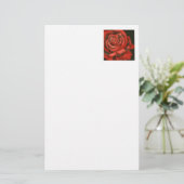 "Rose #3" Blumengeschirr Briefpapier (Stehend Vorderseite)