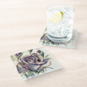 Rose 3 glasuntersetzer (Schrägansicht)