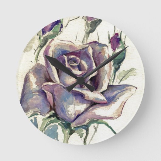 Rose 3 runde wanduhr (Vorderseite)