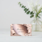 Rose 3D-Effekt Gerahmt Elegant Makeup Haut Visitenkarte (Stehend Vorderseite)