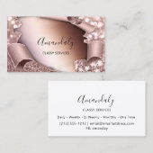 Rose 3D-Effekt Gerahmt elegant Makeup rosa Visitenkarte (Vorne/Hinten)