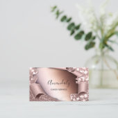 Rose 3D-Effekt Gerahmt elegant Makeup rosa Visitenkarte (Stehend Vorderseite)