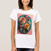 Rose 3D Paper Art Design T - Shirt (Vorderseite)