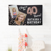 Rose 40 Jahre Gold 2 Foto Geburtstag Banner (Insitu)