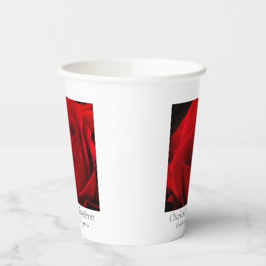 Rose 40. rubinischer Hochzeitstag Pappbecher (Links)