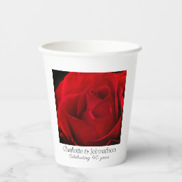 Rose 40. rubinischer Hochzeitstag Pappbecher