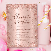 Rose 45. Geburtstag auf 45 Jahre Gold Einladung