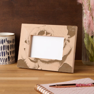 Rose 4"x6" Holzrahmen Geätzte Rahmen