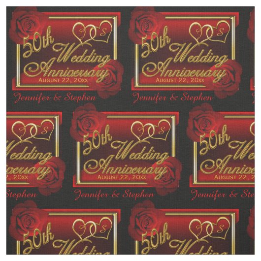 Rose 50. Geburtstag der Goldenen Hochzeit Stoff (Muster)