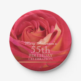 Rose 55. Geburtstagsfeier Teller -2-