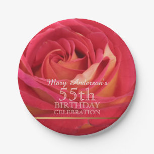Rose 55. Geburtstagsfeier Teller -2-