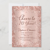 Rose 70. Geburtstag Einladung (Vorderseite)