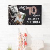 Rose 70 Jahre Gold 2 Foto Geburtstag Banner (Insitu)
