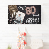 Rose 80 Jahre Gold 2 Foto Geburtstag Banner (Insitu)