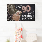 Rose 80 Jahre Gold 2 Foto Geburtstag Banner (Insitu)
