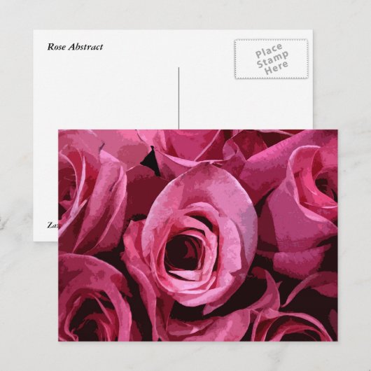 Rose Abstrakt Postkarte (Vorne/Hinten)