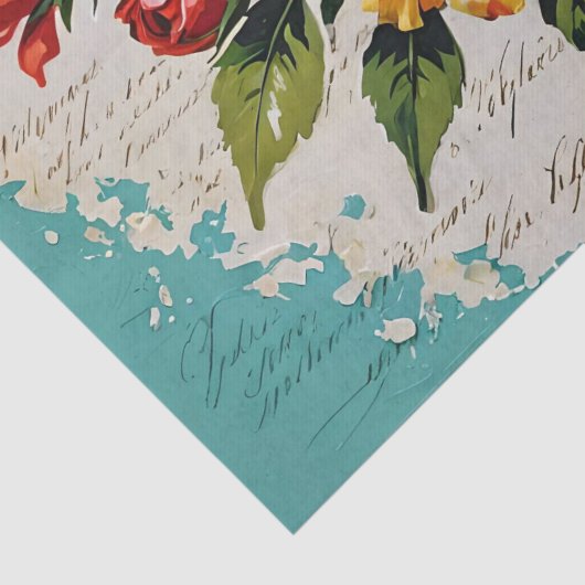 Rose Acrylmalerei Decoupage Seidenpapier (Detail)