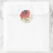 Rose-Adresslisten Runder Aufkleber (Tasche)