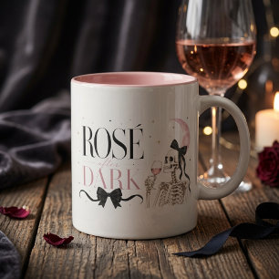 Rosé After Dark Skelett Halloween  Tasse