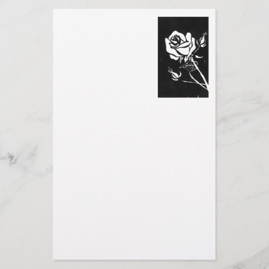 "Rose Alba" Blumengeschosse Briefpapier (Vorderseite)