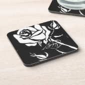 "Rose Alba" Set für Blumenkohl-Untersetzer Getränkeuntersetzer (Linke Seite)