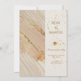 Rose Alcohol Ink Glitter Gold Wedding Invitation Einladung