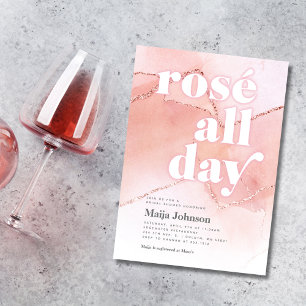 Rosé All Day Brautparty-Einladung Einladung