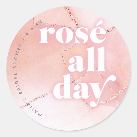 Rosé All Day Gefallen Stickers (Vorderseite)