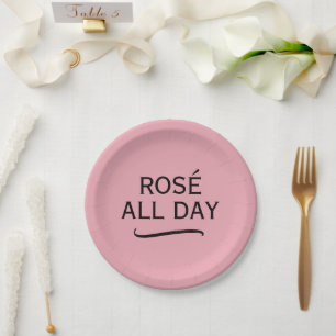 Rosé All Day rosa Pappteller für eine stilvolle Pa