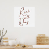 ROSÉ ALL DAY Rose Gold Glitzer Poster (Küche)
