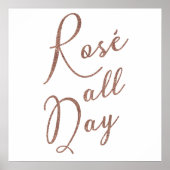 ROSÉ ALL DAY Rose Gold Glitzer Poster (Vorne)