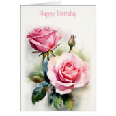 Rose am Geburtstag Aquarell (Vorne)