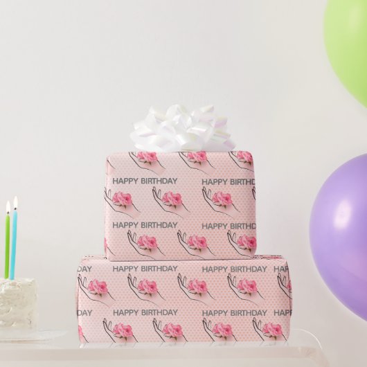 Rose am Geburtstag Geschenkpapier (Partygeschenke)