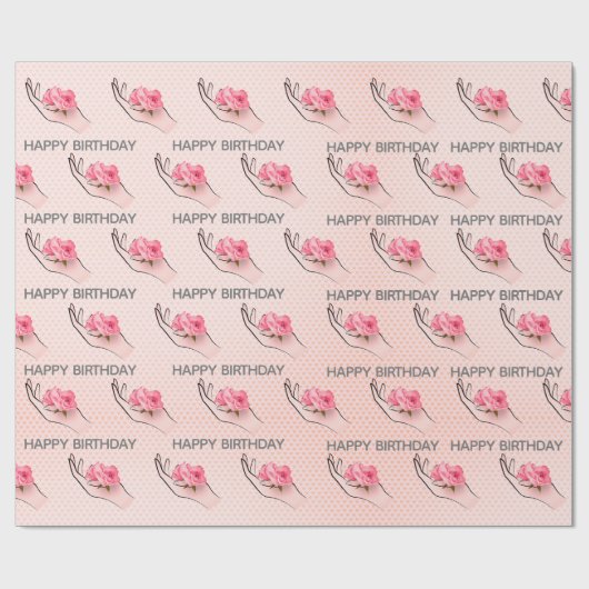 Rose am Geburtstag Geschenkpapier (Flach)