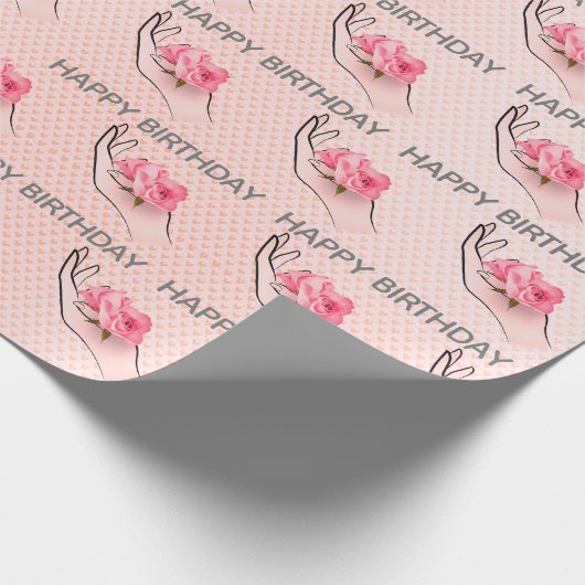 Rose am Geburtstag Geschenkpapier (Ecke)