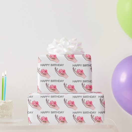 Rose am Geburtstag Geschenkpapier (Partygeschenke)
