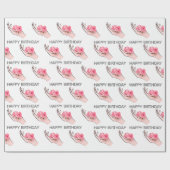 Rose am Geburtstag Geschenkpapier (Flach)