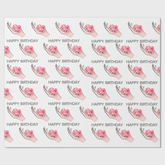 Rose am Geburtstag Geschenkpapier (Flach)