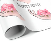 Rose am Geburtstag Geschenkpapier (Rolleneckpunkt)
