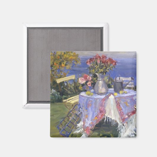 Rose am Meer Magnet (Vorderseite/Rückseite)