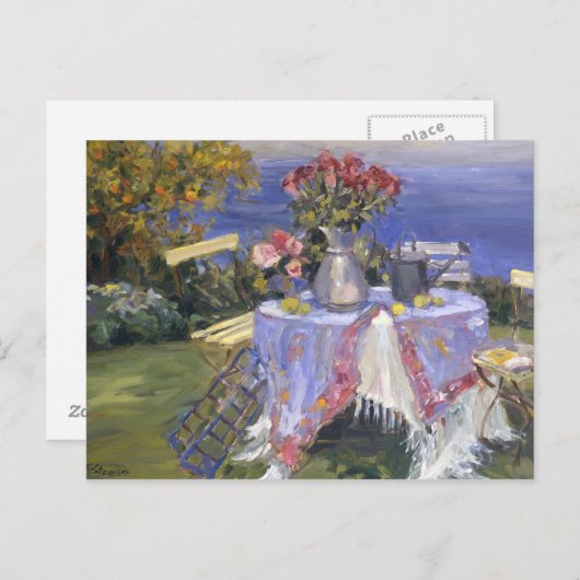 Rose am Meer Postkarte (Vorne/Hinten)