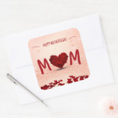 Rose am Muttertag Herz Bouquet - Aufkleber (Umschlag)