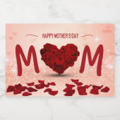 Rose am Muttertag - Herz Bouquet - Lebensmitteleti Lebensmitteletikett (Einzelnes Label)