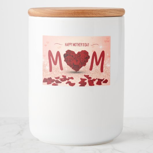 Rose am Muttertag - Herz Bouquet - Lebensmitteleti Lebensmitteletikett (Vorderseite)