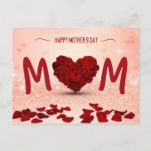 Rose am Muttertag - Herz Bouquet - Postkarte (Vorderseite)