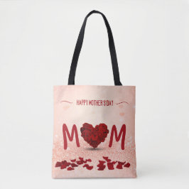 Rose am Muttertag Herz Bouquet - Tote Tasche