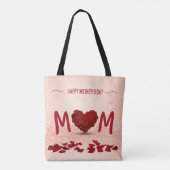 Rose am Muttertag Herz Bouquet - Tote Tasche (Rückseite)