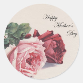 Rose am Muttertag Runder Aufkleber